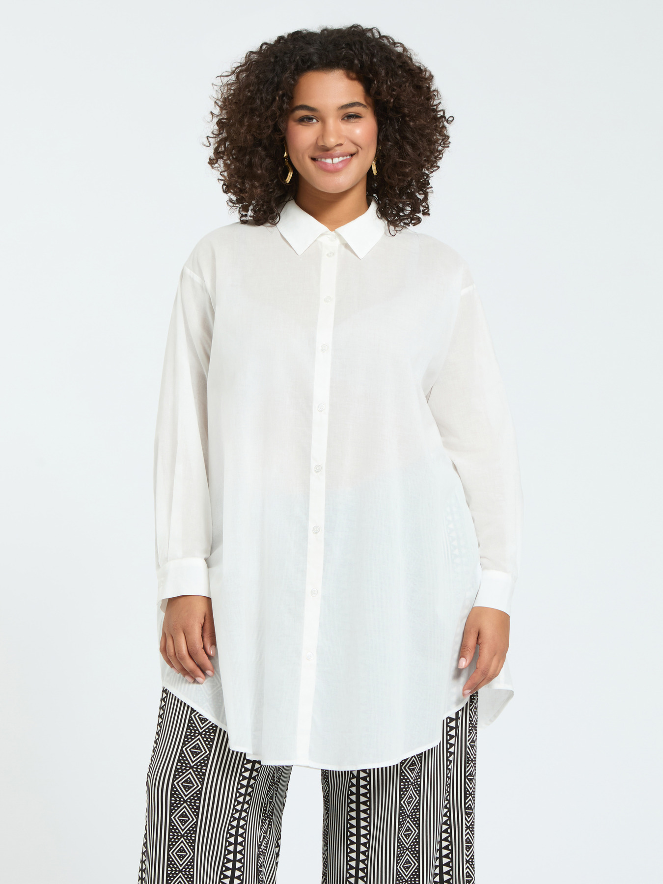Camicia lunga in cotone image number 0