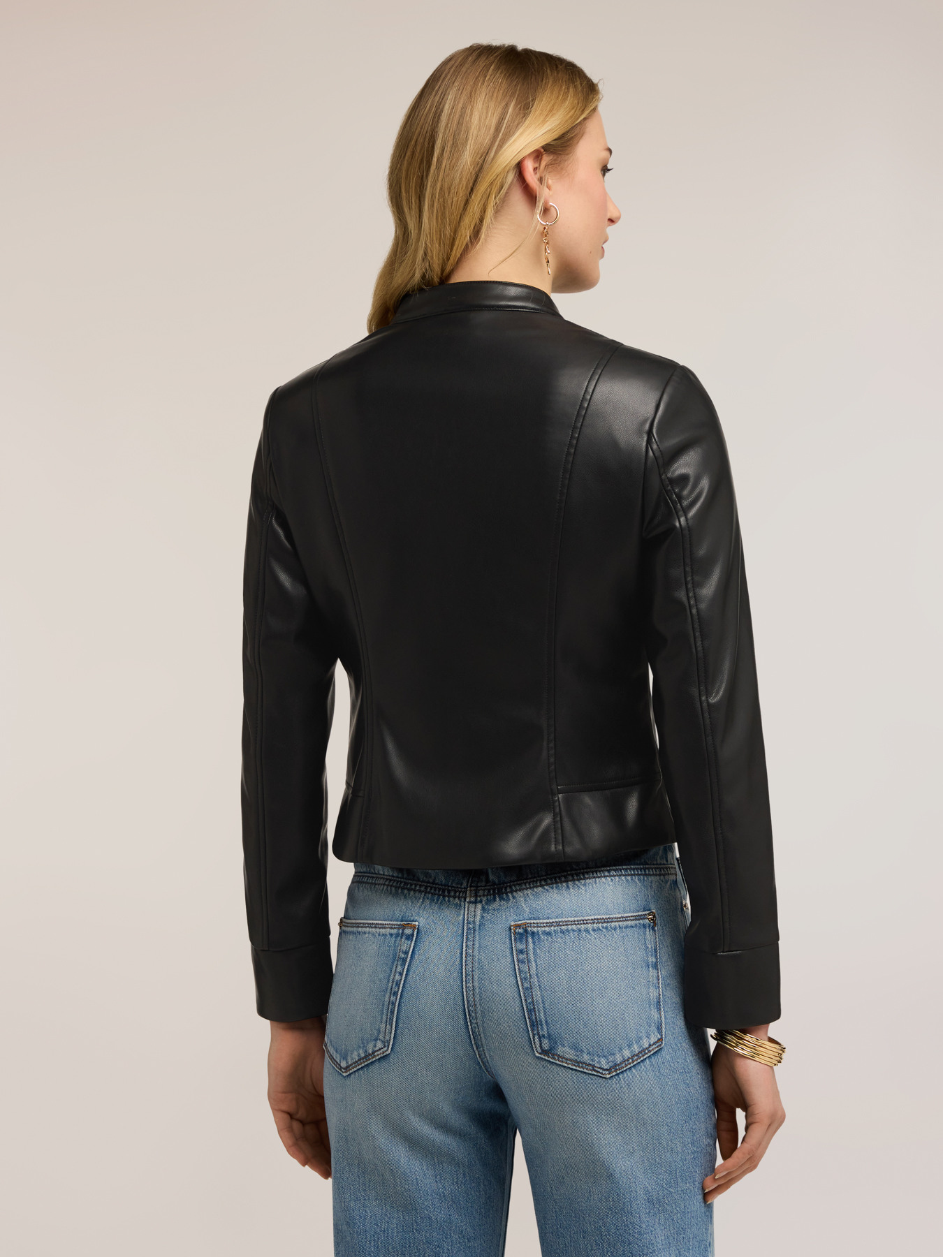 Veste courte avec zip et col mao image number 1