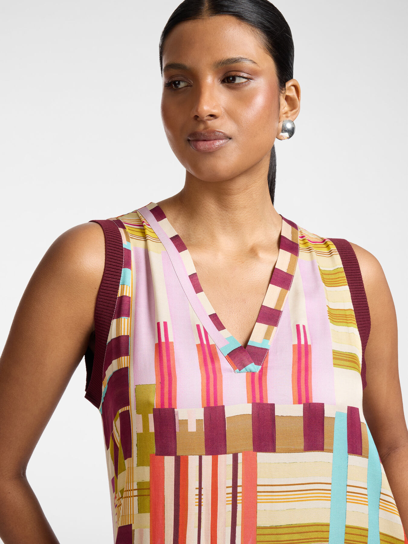 Abito lungo in raso stampato image number 3