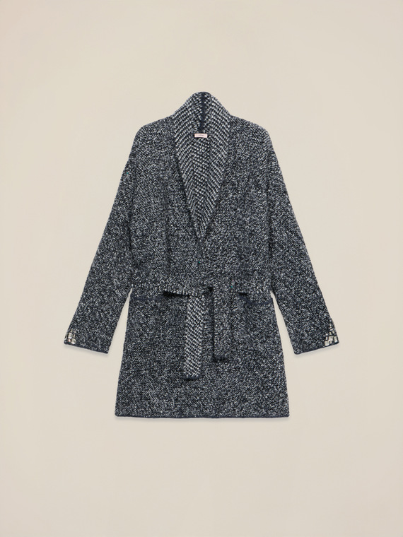 Cardigan in maglia con cintura