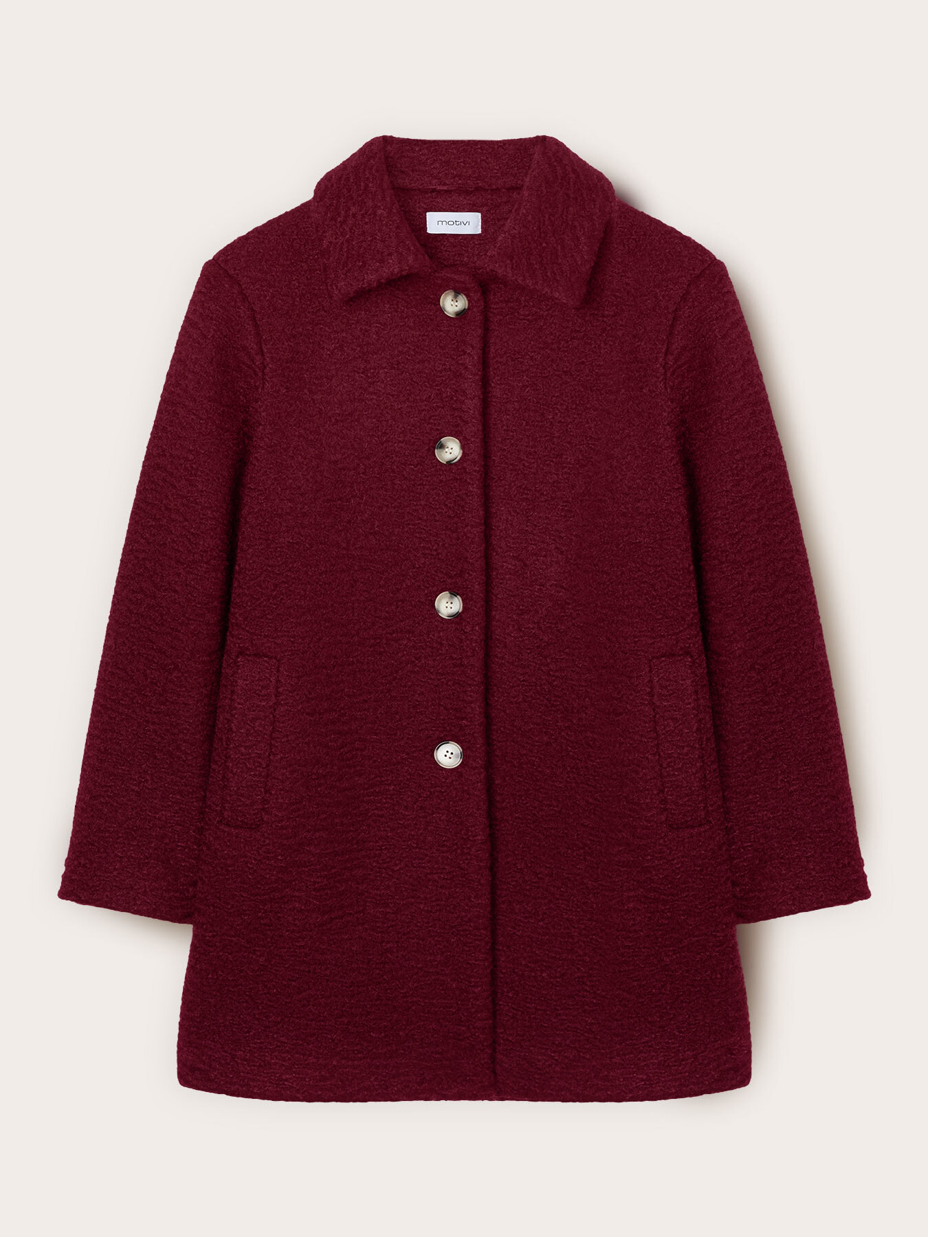 Palton din stofă boucl&eacute; image number 4