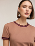 T-shirt with knitted edges image number 3