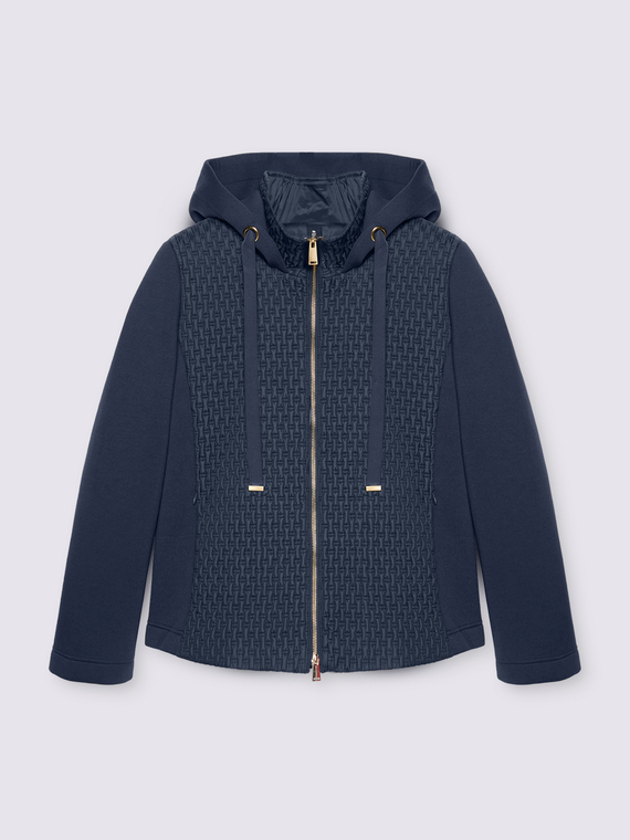 Leichte Zweistoff-Daunenjacke mit Kapuze