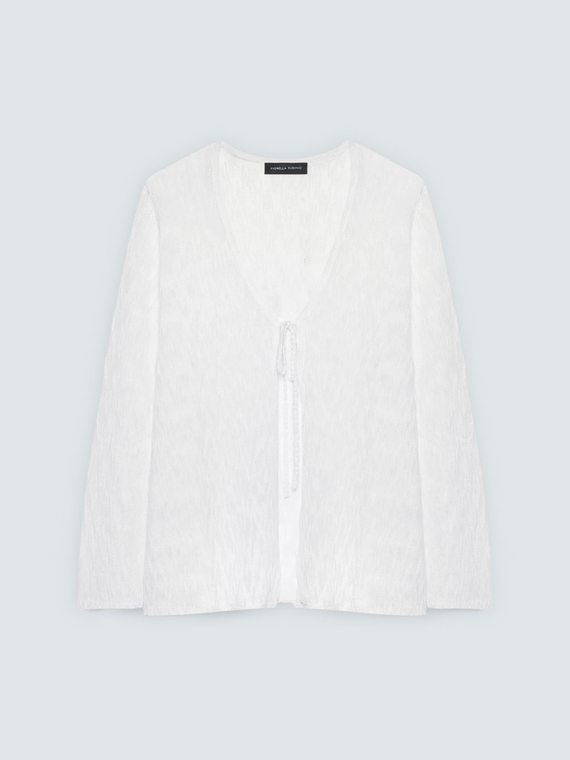 Leichter Cardigan mit Schn&uuml;rverschluss