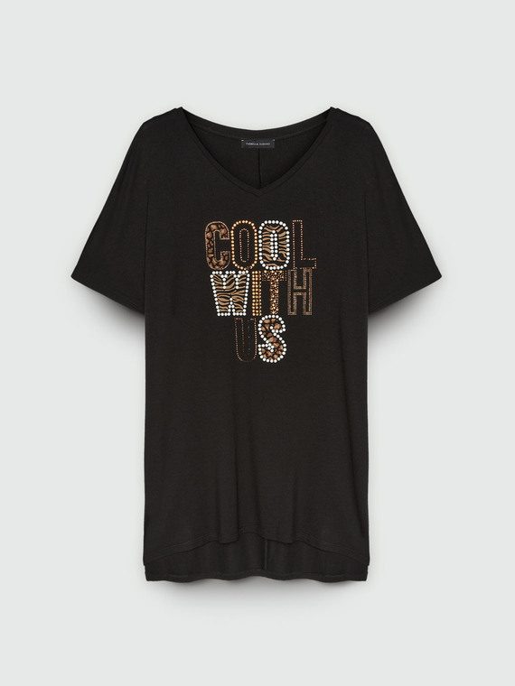 Maxi-T-Shirt mit Schriftzug