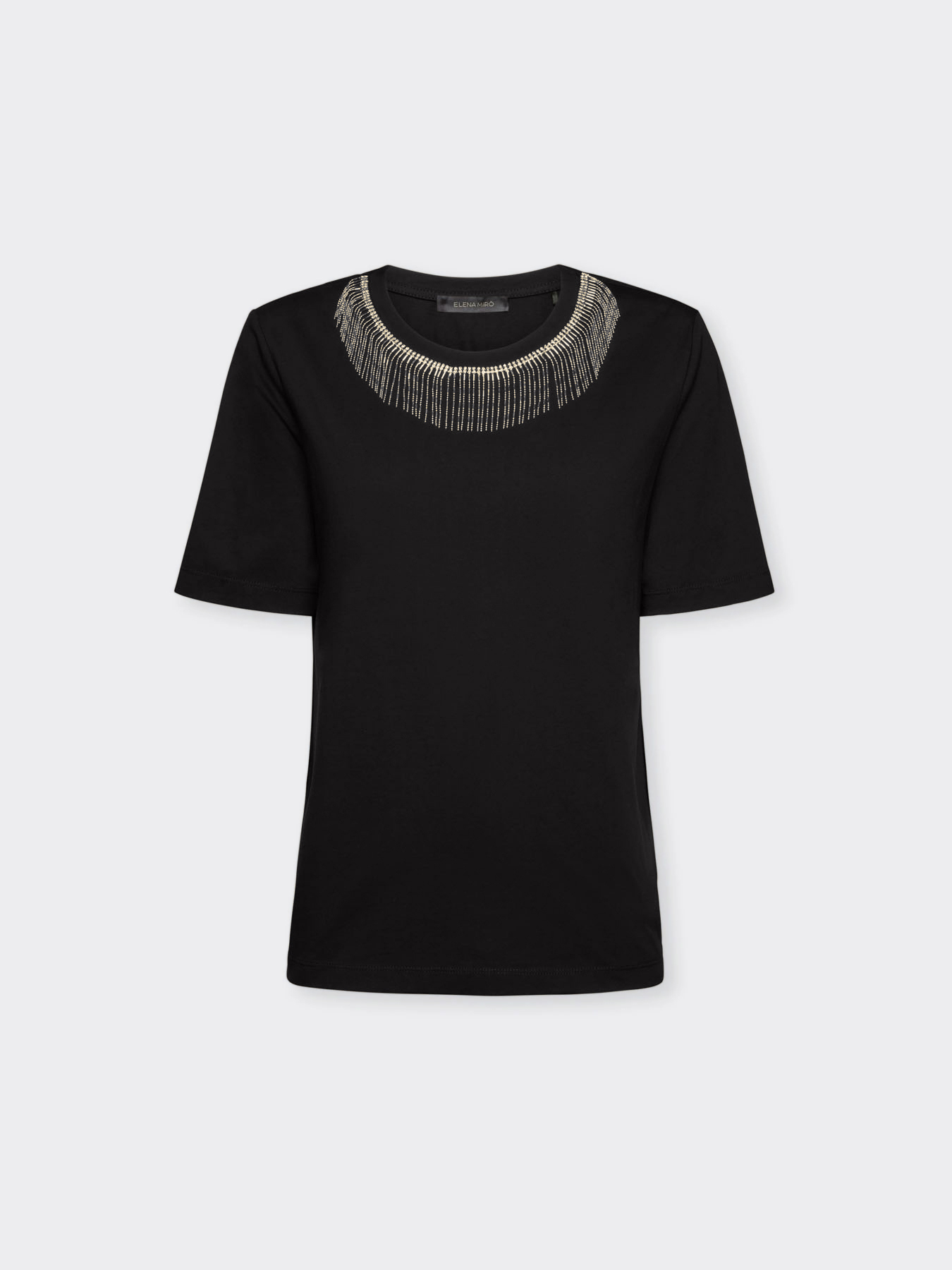 T-shirt with rhinestone fringe image number 4