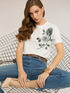 Jersey t-shirt with floral appliqu&eacute;s image number 0