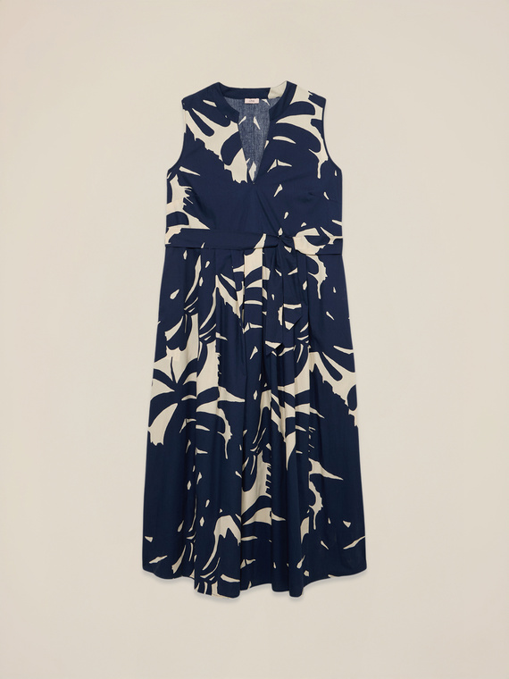 Long patterned poplin dress