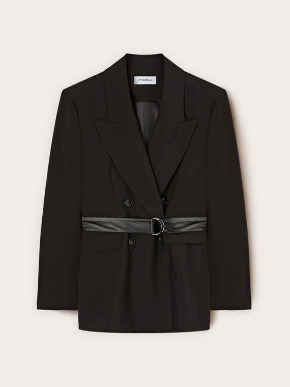 Doppelreihiger Blazer mit G&uuml;rtel