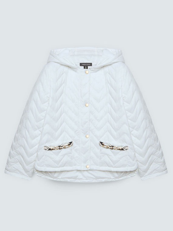 Gesteppte Daunenjacke mit Chevron-Muster