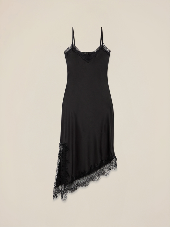 Vestito lingerie in raso e pizzo