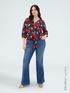 Bluse mit Blumendruck aus Viskose mit Knotendetail image number 0