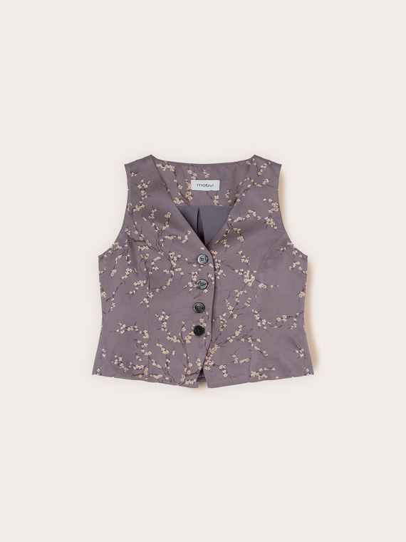 Vestă din twill de viscoză cu imprimeu floral