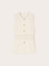 Gilet simple boutonnage avec boutons m&eacute;talliques et ceinture image number 4