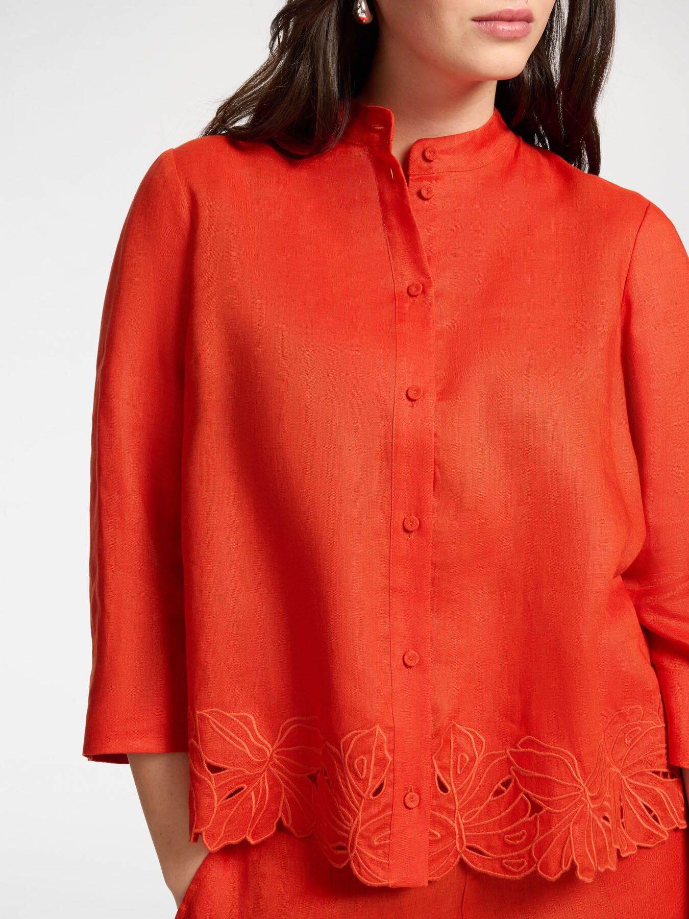 Camicia in lino con ricami image number 3