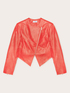 Blouson slim en similicuir avec découpes modelantes image number 3
