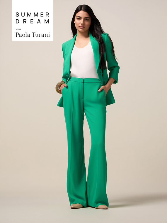 Wide leg pants in fluid fabric