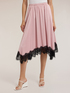 Satin skirt with lace trim image number 2