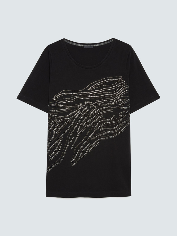 T-shirt en coton avec hotfix motif z&eacute;br&eacute;