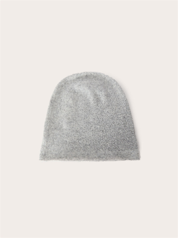 Cappello in maglia con micro strass