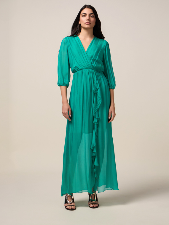 Long silk blend dress