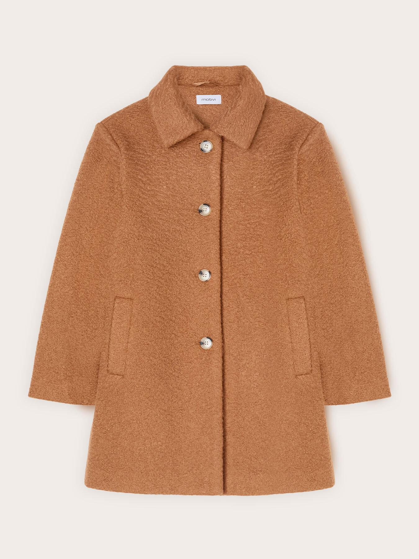 Boucl&eacute; wool coat image number 4