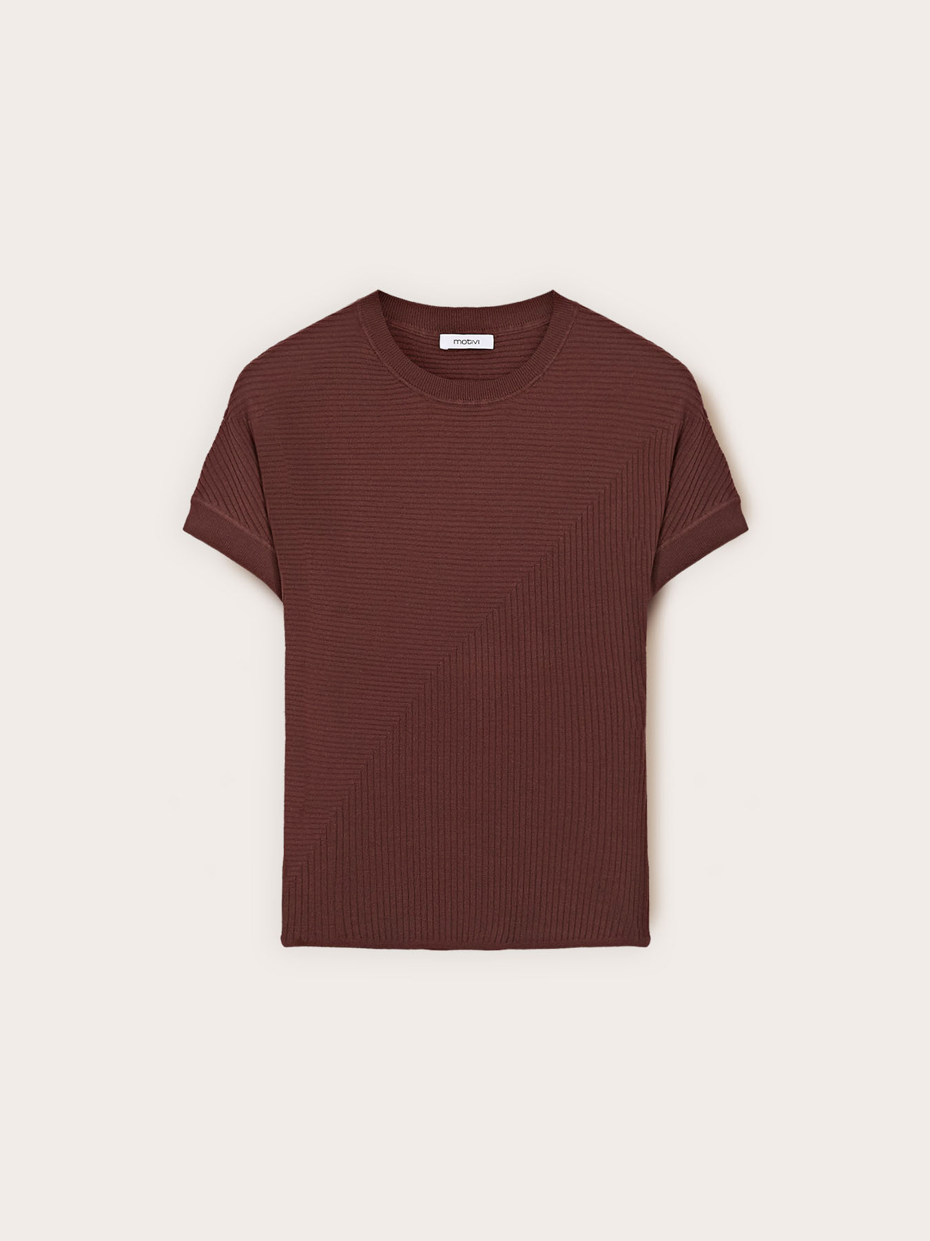 Ribbed knit top with kimono sleeve image number 4