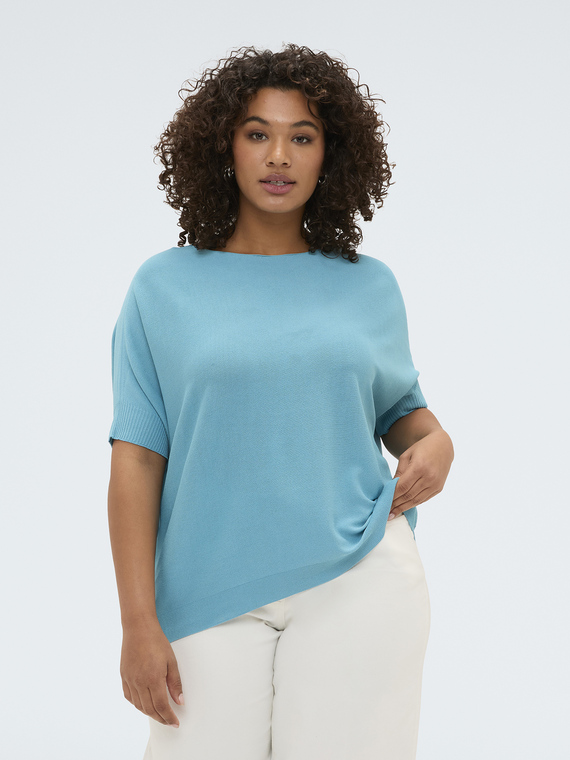 Maglia misto viscosa scollo a barchetta