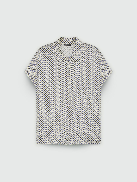 Micro polka dot satin shirt