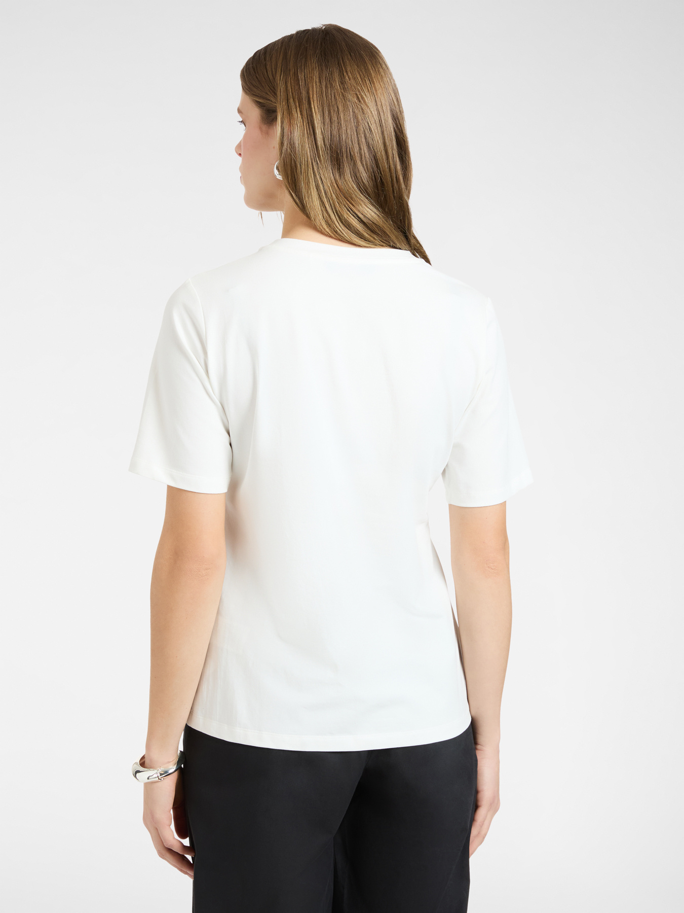 T-shirt with floral embroidery image number 1