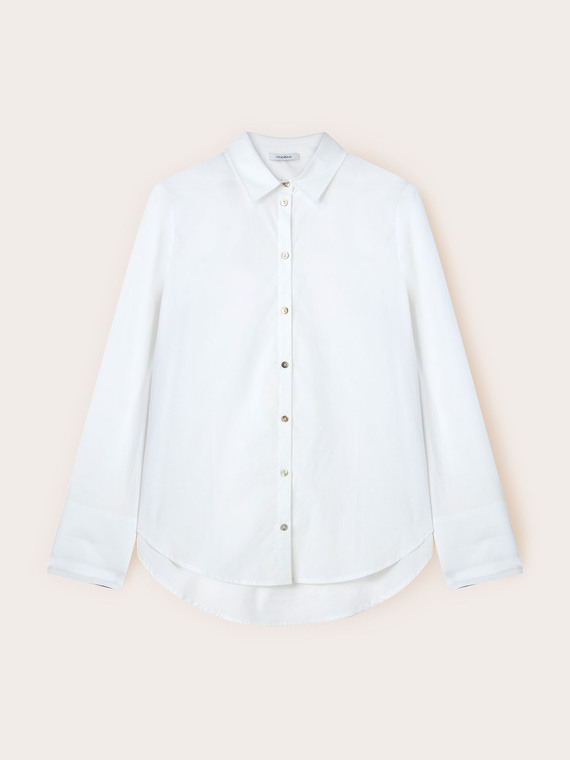 Hemd aus Popeline mit verzierten Manschetten