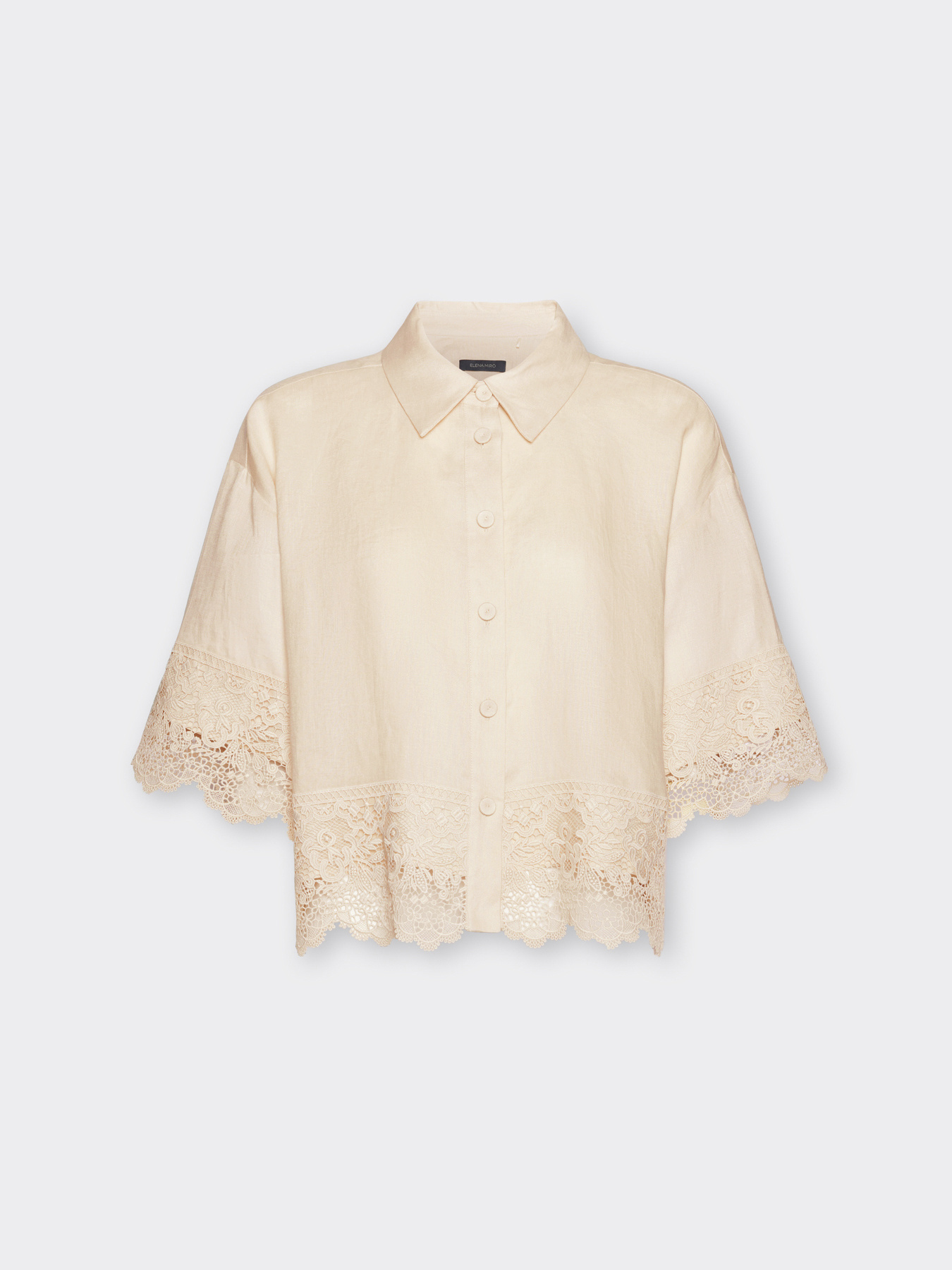 Camicia in lino con pizzo image number 4