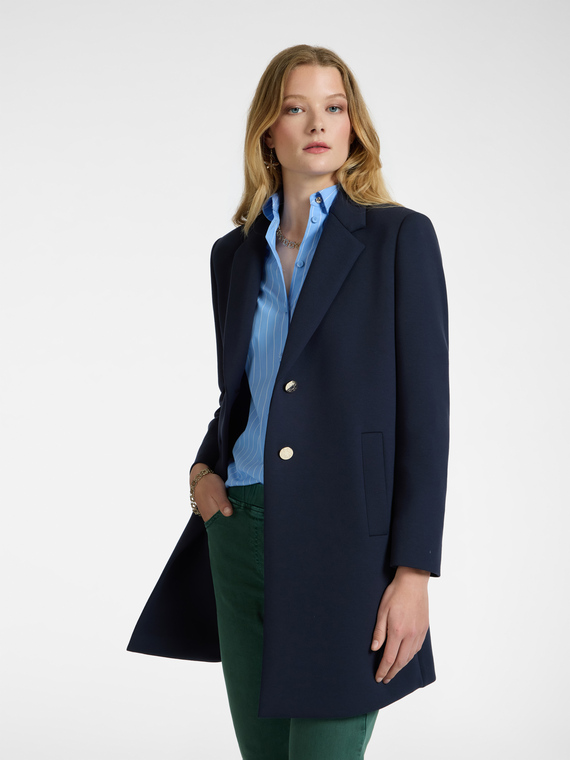 Scuba fabric coat