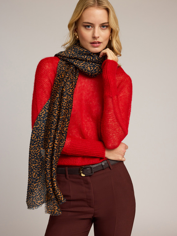 &Eacute;tole pliss&eacute;e fantaisie animalier