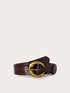 Crocodile print belt with round buckle image number 1
