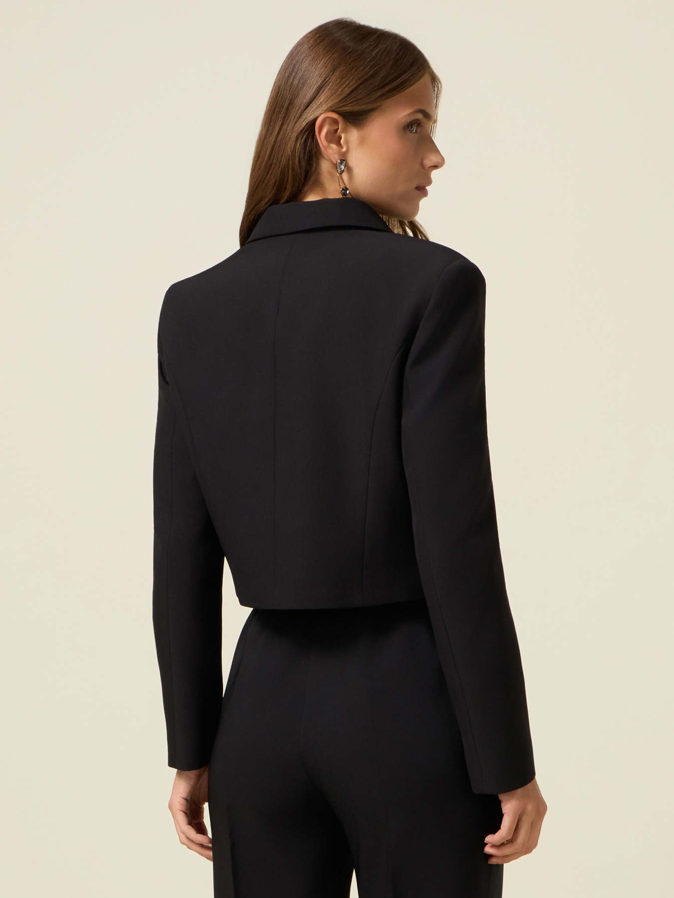 Double-breasted cropped blazer image number 1