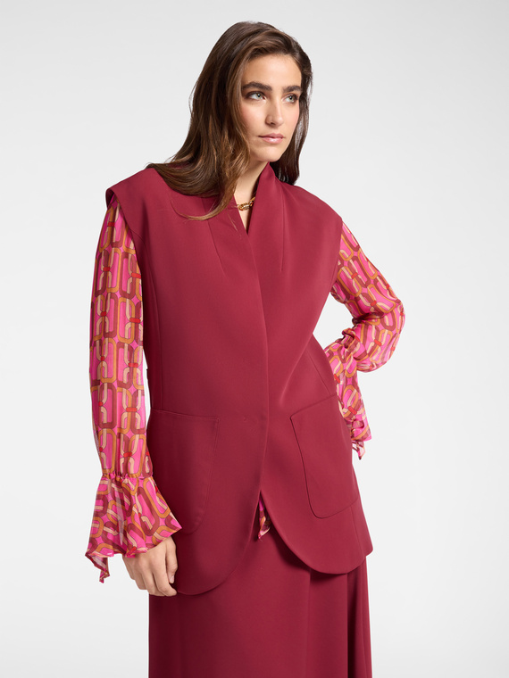 Blazer senza maniche in cady stretch