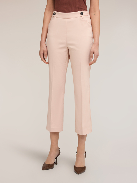 Kick flare trousers in technical cotton