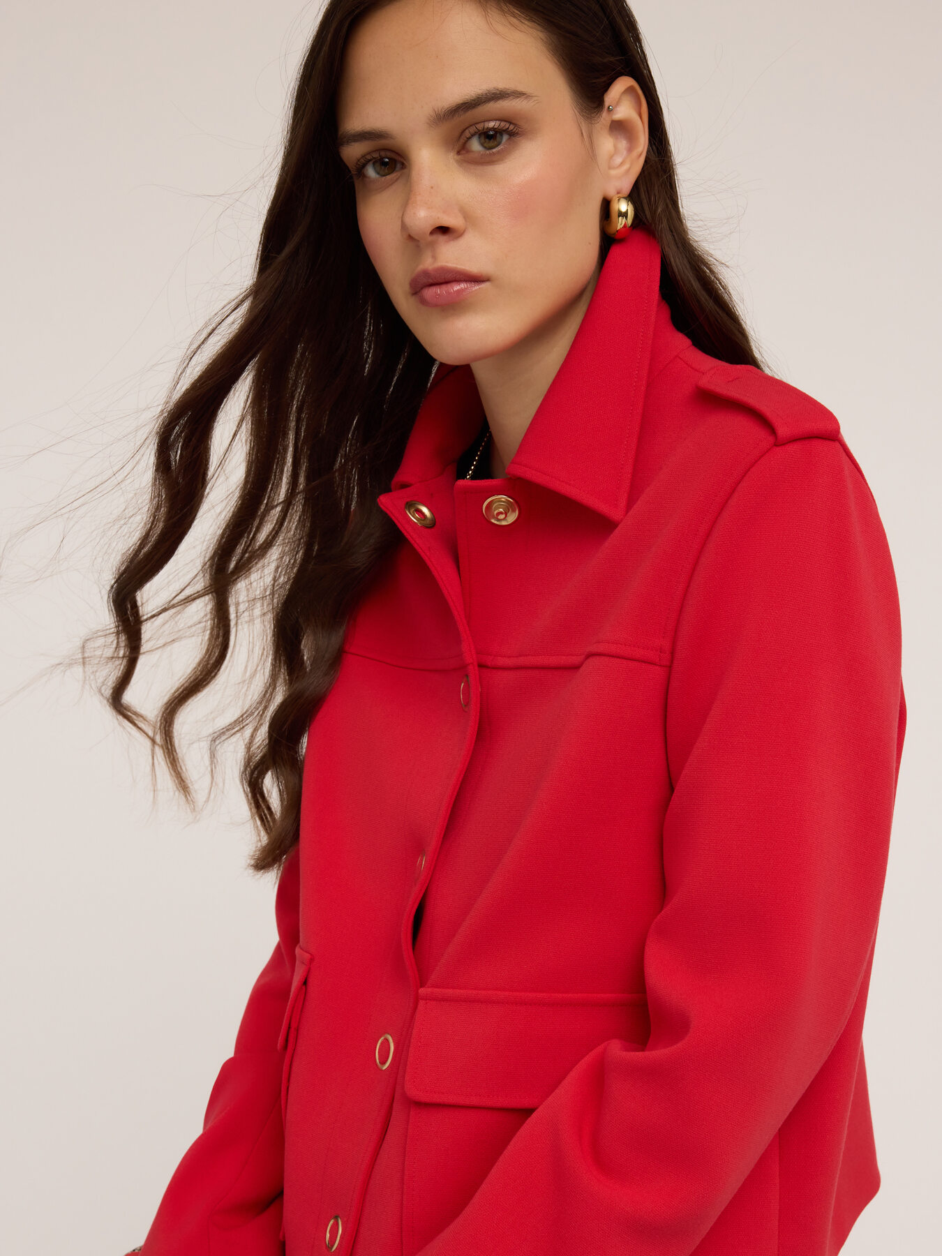 Viscose blend jacket with epaulettes image number 0