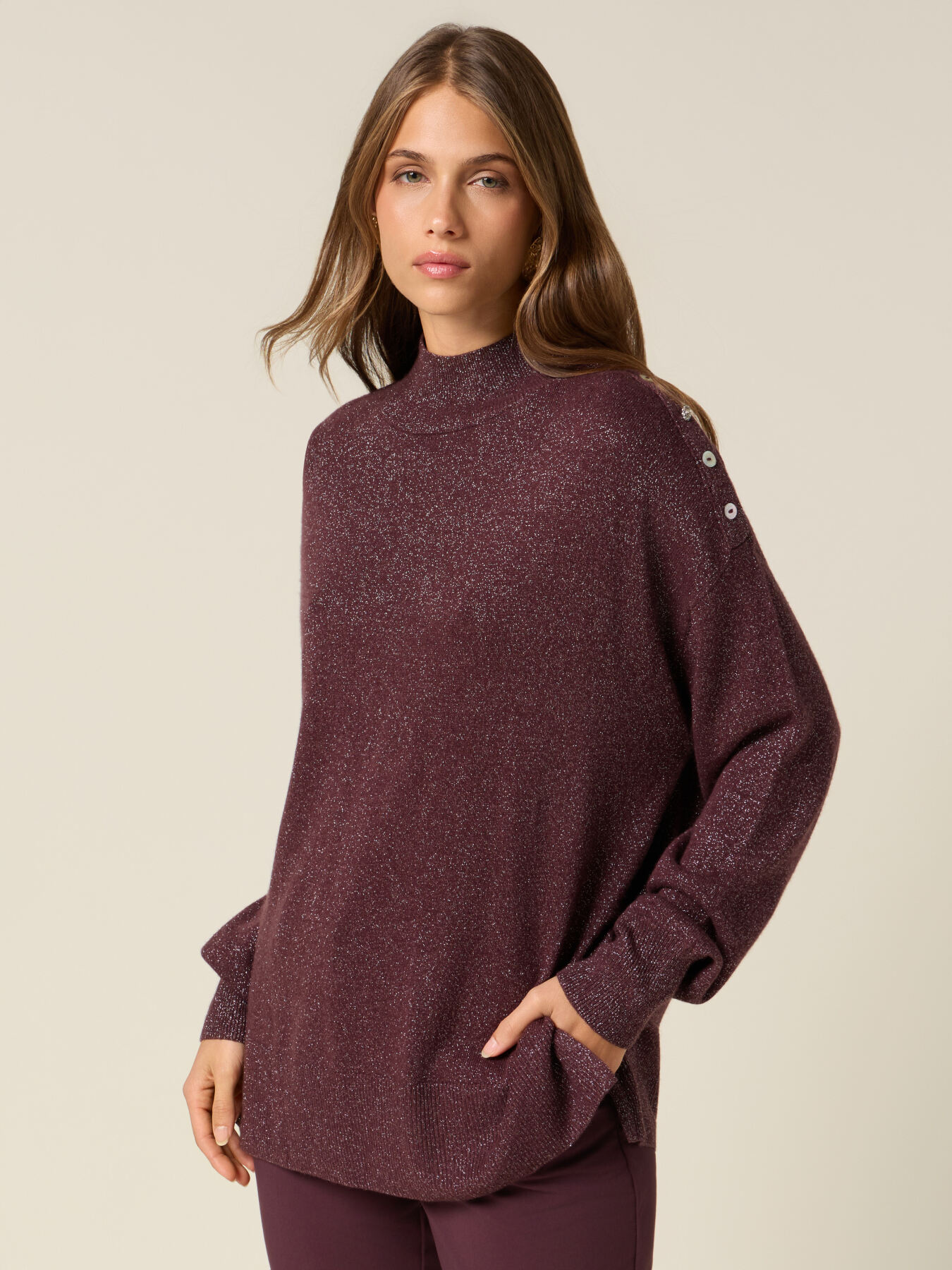 Lurex cashmere blend turtleneck image number 0