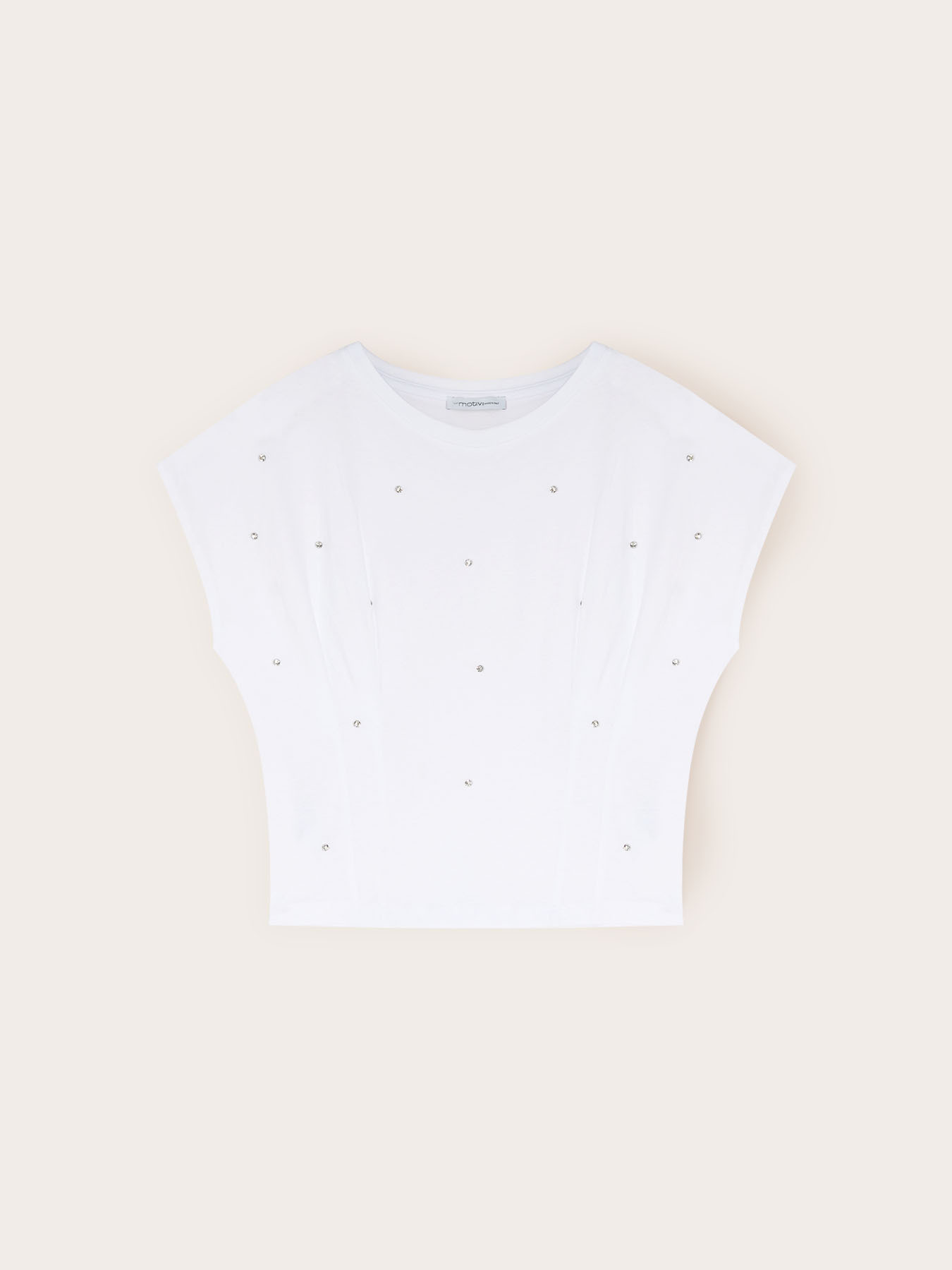 Tricou din jersey cu pietre brodate image number 4