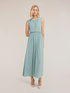 Long pleated dress in lurex jersey image number 0