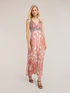 Long paisley print satin dress image number 2