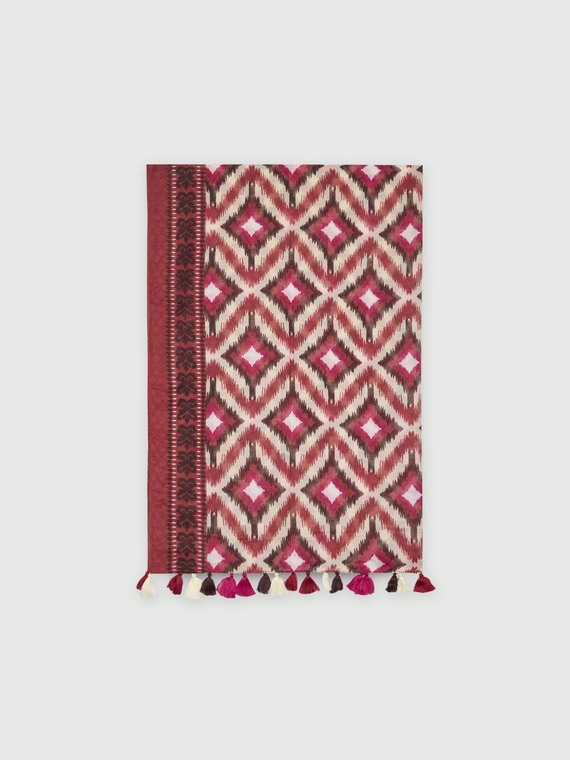 Schal mit Ethno-Print und Quasten