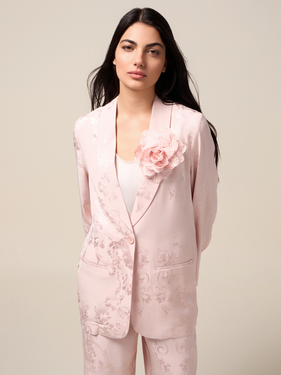 Sacou jacquard cu broșă