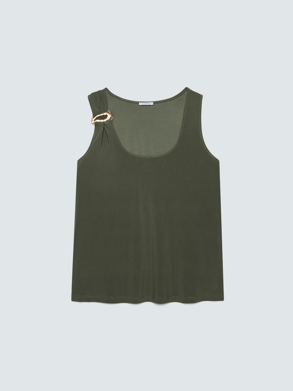 Jersey-Top mit Schmuckapplikation