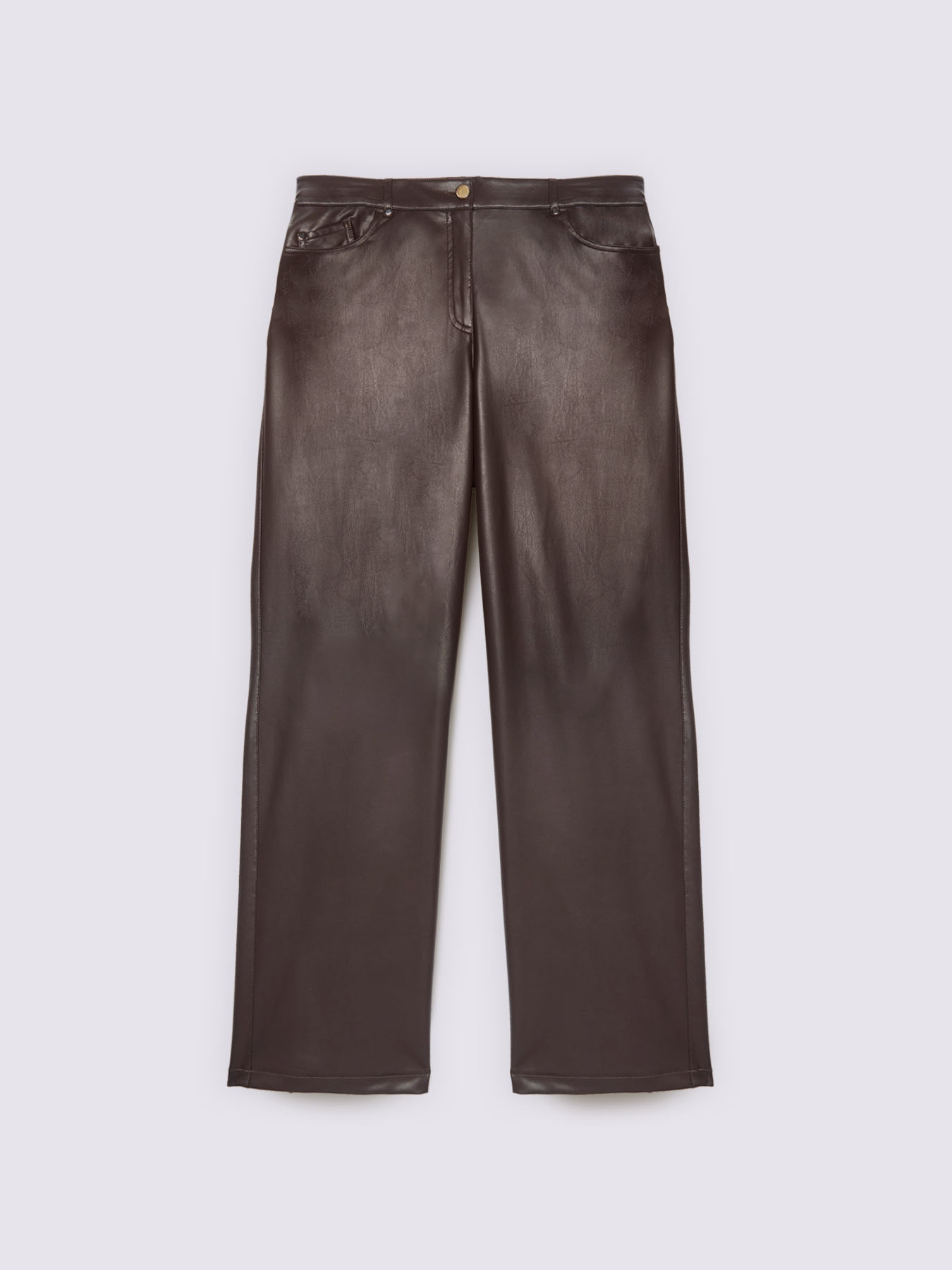 Gerade geschnittene Hose aus beschichtetem Stoff image number 4