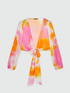 Tie dye print blouse with knot image number 5