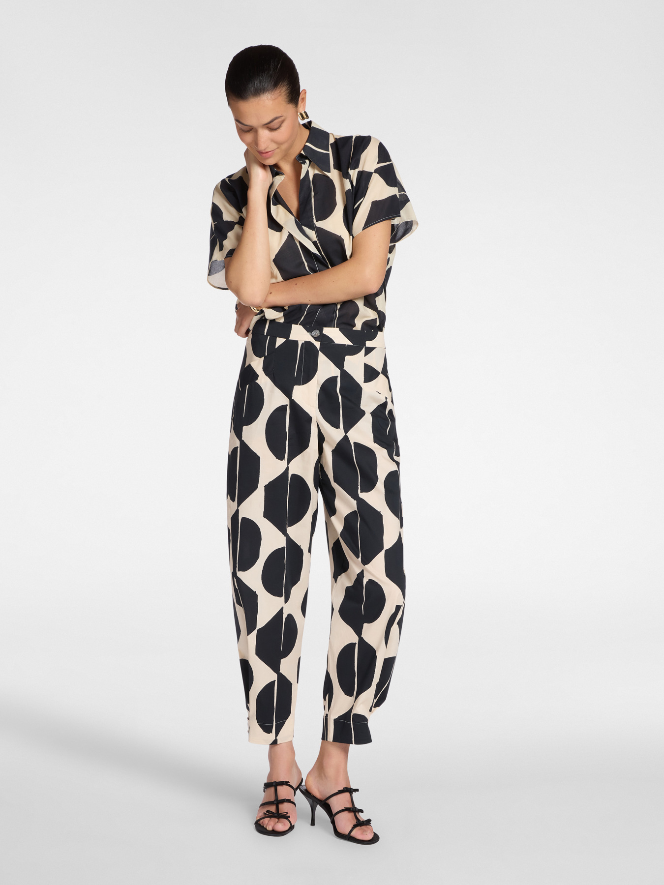 Printed cotton muslin shirt image number 3