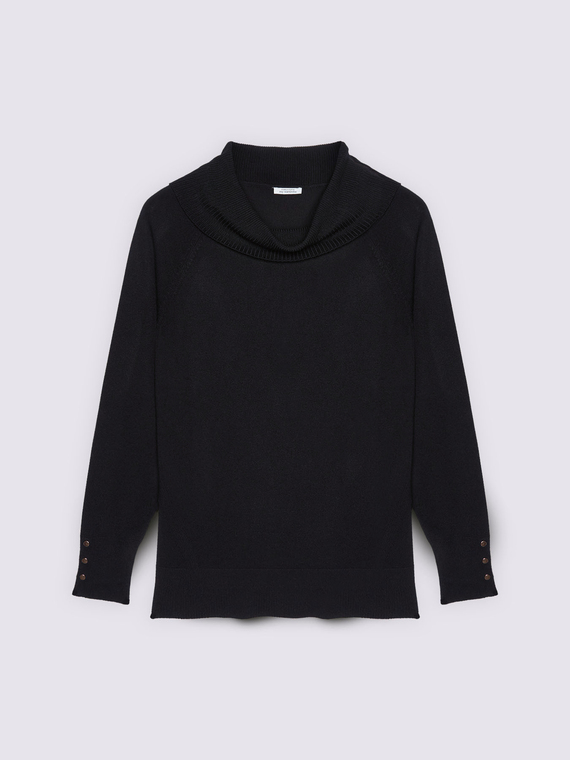 Turtleneck sweater with buttons on the cuffs